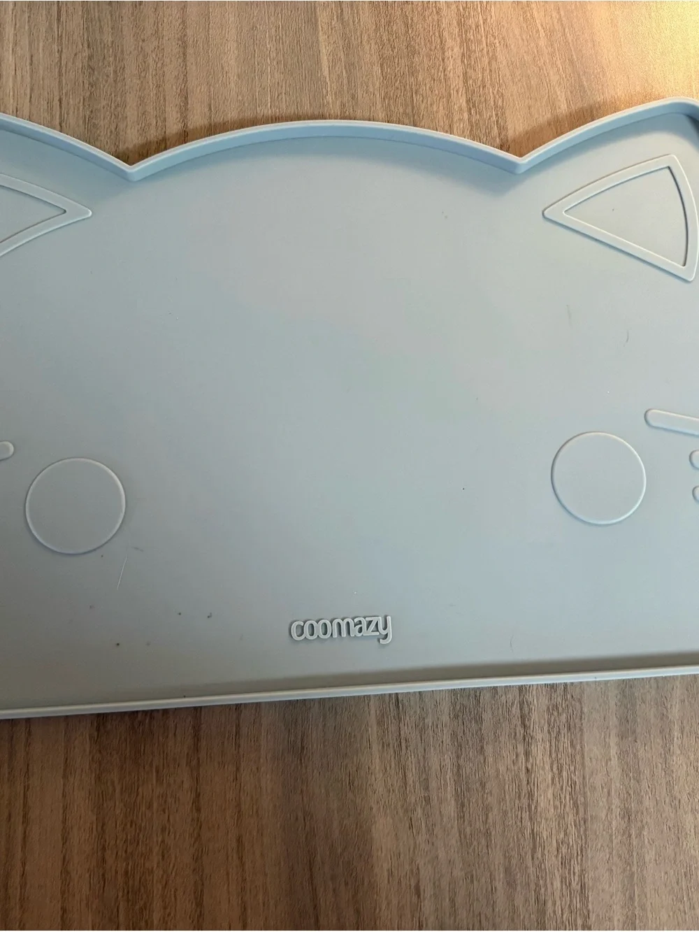 Cute Cat-Shaped Silicone Feeding Mat — Light Blue